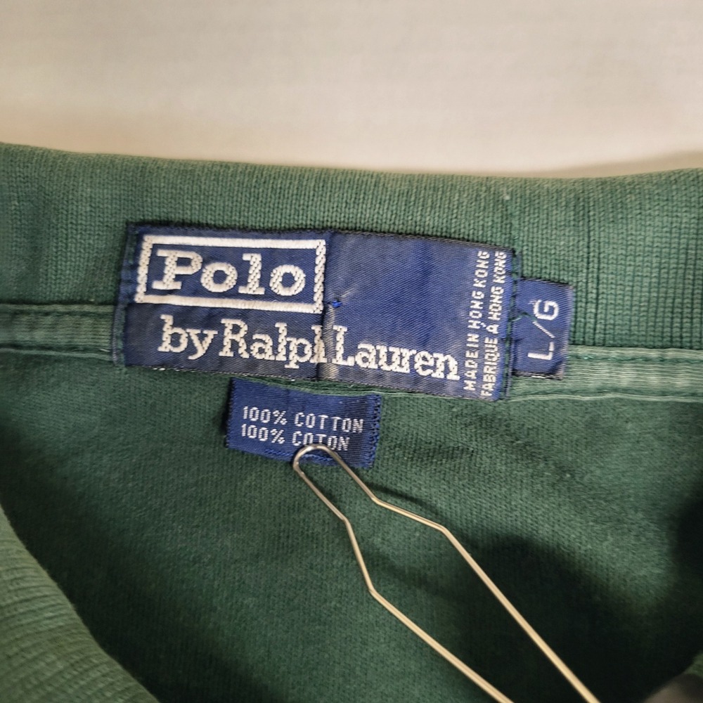 Polo Ralph Lauren Mens Large Green Short Sleeve Polo Shirt Classic Fit Pony Logo - Picture 5 of 7